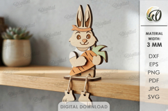 3D Spring Animal Decor Laser Cut. Stand Decor. Bunny SVG Product Image 1