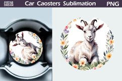 Spring Goat Car Coaster | Farm Animal Coaster Product Image 1