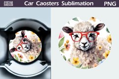 Spring Sheep Car Coaster | Farm Animal Coaster Product Image 1
