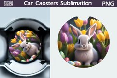 Spring Bunny Car Coaster | Easter Bunny Coaster Product Image 1