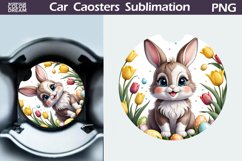 Spring Bunny Car Coaster | Easter Bunny Coaster Product Image 1
