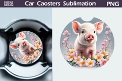 Spring Pig Car Coaster | Farm Animal Coaster Product Image 1