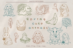 Spring cute animals, vector colorful collection Product Image 1