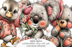 Spring animals clipart - Whimsical Spring animals Png Product Image 1