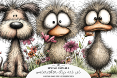 Spring animals clipart - Spring animals png Product Image 1