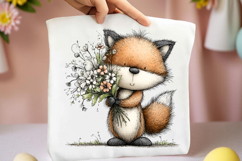 Spring Animals Holding Flowers Clipart Product Image 2