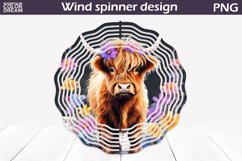 Highland Cow Wind Spinner | Farm Animal Wind Spinner Product Image 1