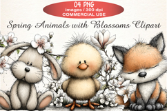 Spring Animals with Blossoms Clipart Product Image 1