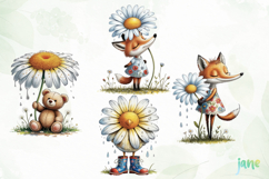 Spring Animals with Daisy Clipart Product Image 1