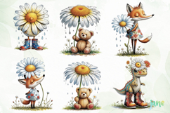 Spring Animals with Daisy Clipart Product Image 2