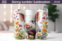 Pig Flowers Tumbler | Farm Animal Floral Tumbler Product Image 1