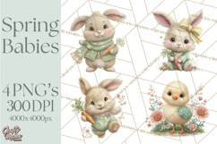 Spring Baby Animals Clipart PNG, Cute Easter and Spring Png Product Image 1