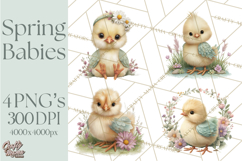 Spring Baby Animals Clipart PNG, Cute Easter and Spring Png Product Image 1