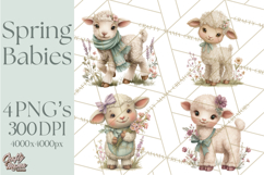 Spring Baby Animals Clipart PNG, Cute Easter and Spring Png Product Image 1