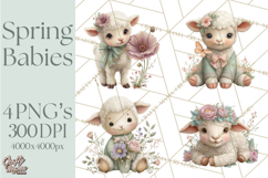 Spring Baby Animals Clipart PNG, Cute Easter and Spring Png Product Image 1