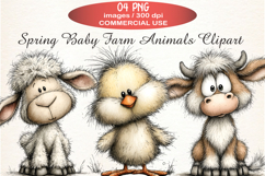 Spring Baby Farm Animals Clipart PNG Product Image 1