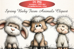 Spring Baby Farm Animals Clipart Product Image 1