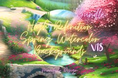 High Resolution Spring Watercolor Background Bundle V18 Product Image 1