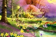 High Resolution Spring Watercolor Background Bundle V6 Product Image 1