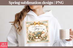 Bloom With Joy Floral Bear sublimation Spring sublimation Product Image 3