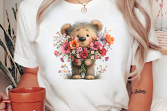 Spring Bear With Flowers Clipart Product Image 2