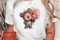 Spring Bear With Flowers Clipart Product Image 2
