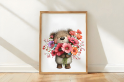 Spring Bear With Flowers Clipart Product Image 3