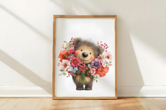 Spring Bear With Flowers Clipart Product Image 3
