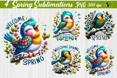 Spring Bird Sublimation | Spring clipart Product Image 1