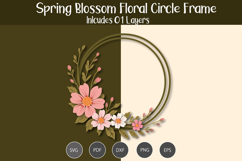 Spring Blossom Floral Circle Frame SVG Product Image 3
