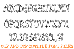 Spring Blossom Font Daisy Flower Doodle Lettering ABC OTF Product Image 2
