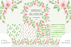 Spring Blossom Watercolor Floral Set Product Image 1