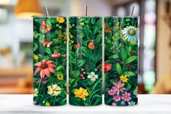 Spring floral landscape, Seamless wrap design, Landscape tumbler art, 3D flower wrap, Spring bloom sleeve, Floral landscape design, Tumbler seamless pattern, Spring garden wrap, Landscape floral 3D, Blossoming wrap art, Seamless spring beauty, 3D landscap