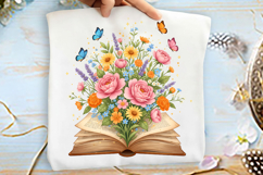 Spring Book Flower Sublimation Png Product Image 1