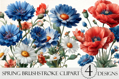 Wildflowers Spring Brushstroke Clipart Product Image 1