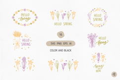 Spring SVG Bundle, Floral Frame Clipart, Spring Sign SVG Product Image 1