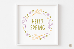 Spring SVG Bundle, Floral Frame Clipart, Spring Sign SVG Product Image 4