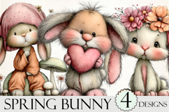 Whimsical Spring Bunny Clipart Product Image 1