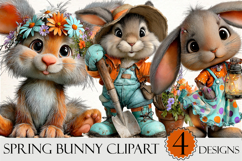 Watercolor Spring Bunny Clipart Product Image 1