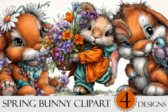 Watercolor Spring Bunny Clipart Product Image 1
