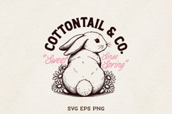 Cottontail Bunny SVG Bundle Sweet Since Spring Easter Rabbit Product Image 1