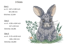 Spring bunny embroidery design Product Image 2