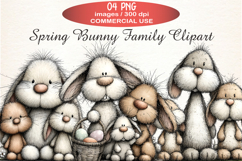 Spring Bunny Family Clipart Product Image 1