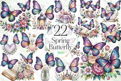 Spring Butterfly Sublimation Clipart Product Image 1