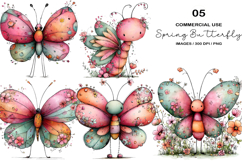 Whimsical Spring Butterfly Clipart Product Image 1