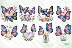 Spring Butterfly Sublimation Clipart Product Image 3