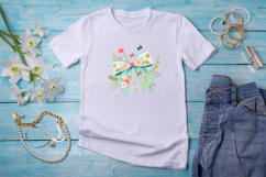 garden spring bow, fresh bow art, spring design clipart, coquette bow art, butterfly sublimation design, spring butterfly coquette bow, coquette bow digital clipart, flower theme bow design, butterfly design bow art, digital spring butterfly bow, garden s