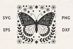 Decorative Butterfly illustration with flowers Product Image 1