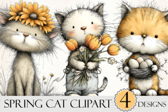 Spring Cat Clipart Product Image 1