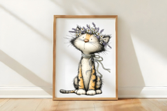Spring Cat Clipart Product Image 2